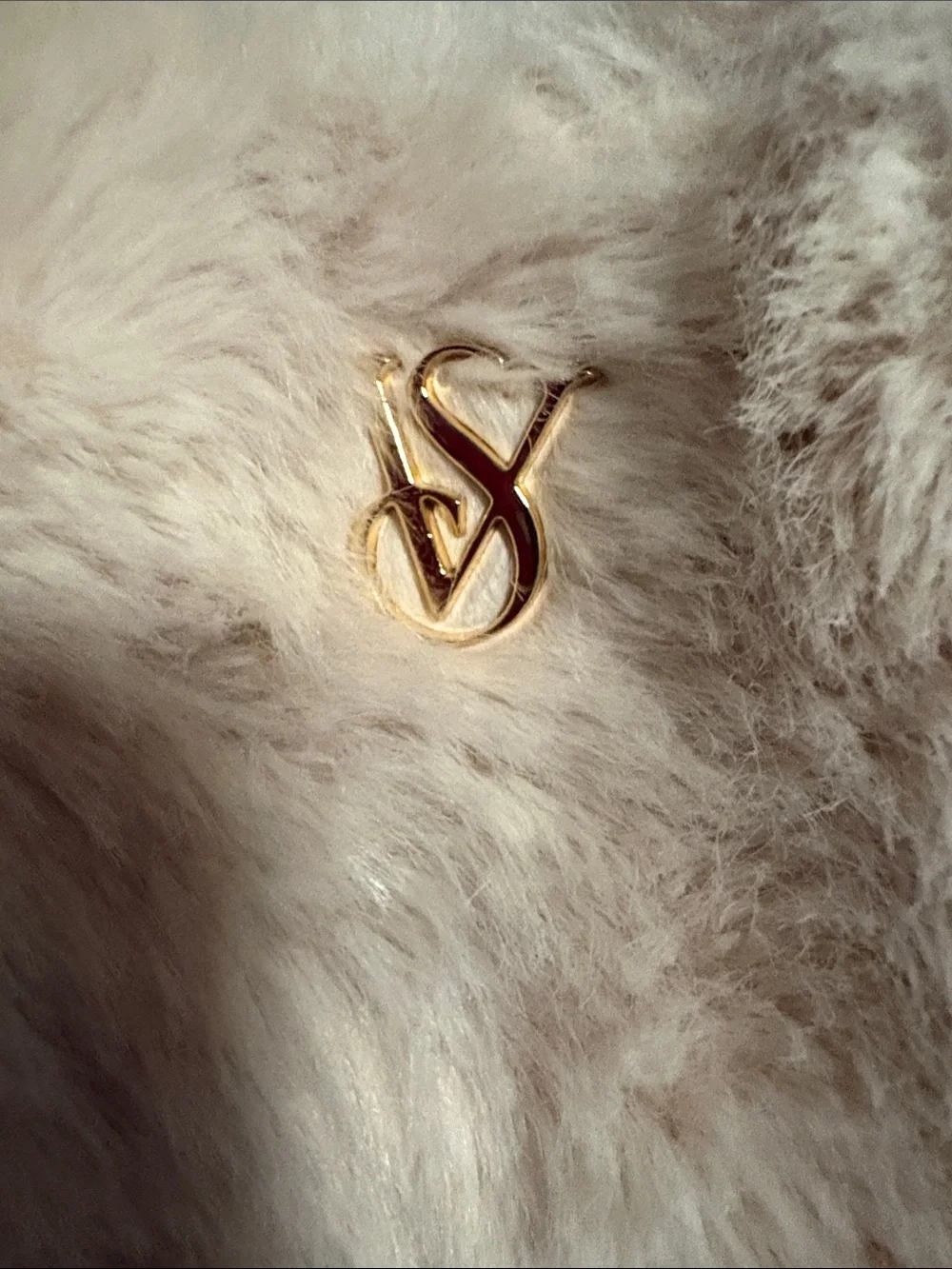 Victoria's Secret Cream Faux Fur Tote Bag